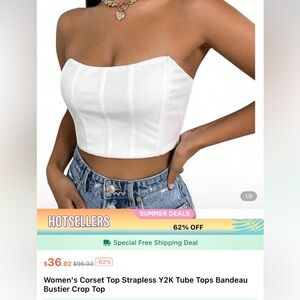 SHEIN White Sleeveless Crop Top Backless